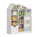 CuisinSmart 43'' Kids Bookshelf with 7 Storage Cubbies, 3 Tier Sling Children Bookcase, Toy Storage Organizer for Playroom Nursery Classroom