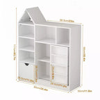Libreria per bambini CuisinSmart da 43 pollici con 7 ripiani, libreria per bambini a 3 ripiani con imbracatura, organizer per giocattoli per sala giochi, asilo nido, aula
