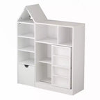 Libreria per bambini CuisinSmart da 43 pollici con 7 ripiani, libreria per bambini a 3 ripiani con imbracatura, organizer per giocattoli per sala giochi, asilo nido, aula