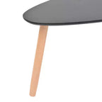 Tavolino da caffè, set da 2, nero, gambe in legno massello di pino, piano in MDF