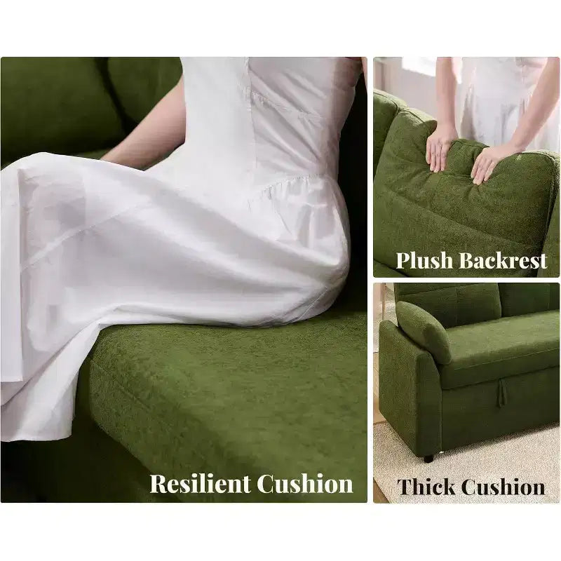 AMERLIFE Divano Letto, Letto a L con Chiusura Contenitore, Divano Letto Estraibile Convertibile per Soggiorno