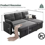 AMERLIFE Divano Letto, Letto a L con Chiusura Contenitore, Divano Letto Estraibile Convertibile per Soggiorno
