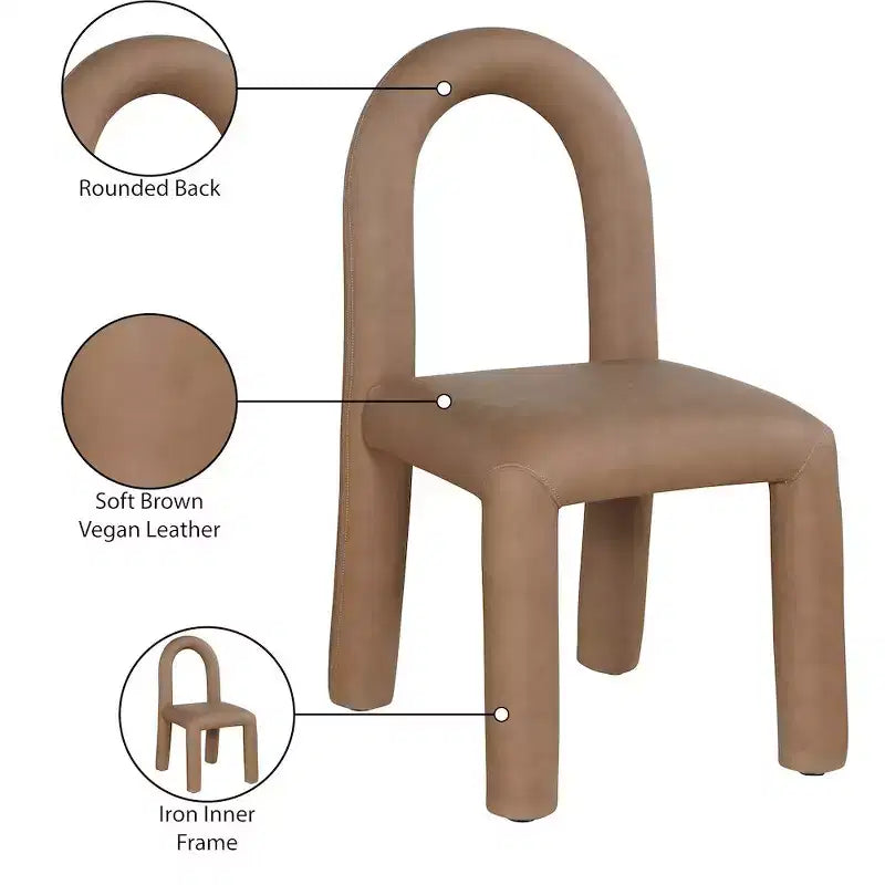 Sedia da pranzo Amari in pelle vegana, set da 2