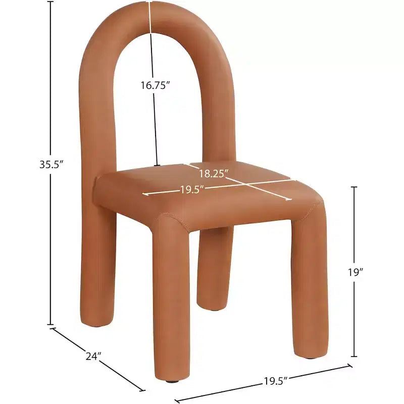 Sedia da pranzo Amari in pelle vegana, set da 2