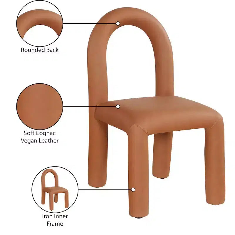 Sedia da pranzo Amari in pelle vegana, set da 2