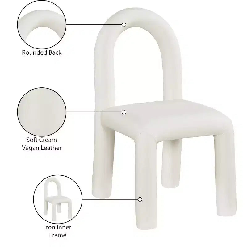 Sedia da pranzo Amari in pelle vegana, set da 2