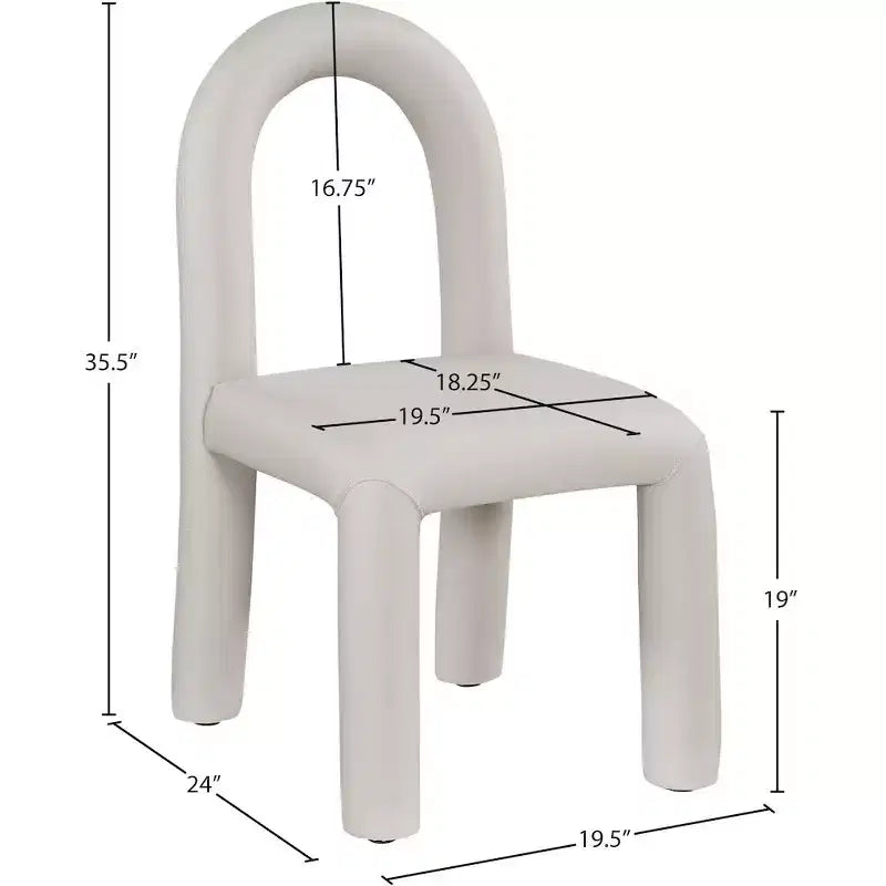 Sedia da pranzo Amari in pelle vegana, set da 2