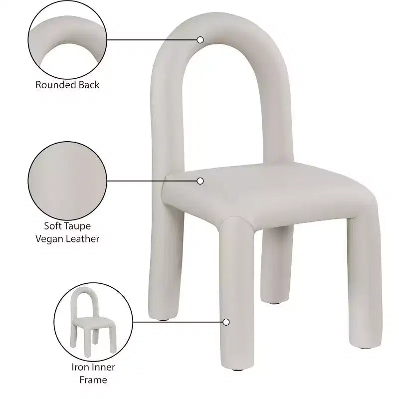 Sedia da pranzo Amari in pelle vegana, set da 2