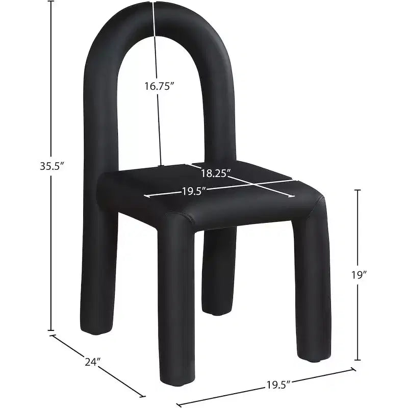 Sedia da pranzo Amari in pelle vegana, set da 2