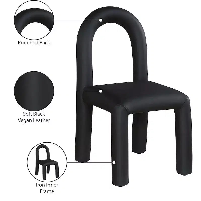Sedia da pranzo Amari in pelle vegana, set da 2
