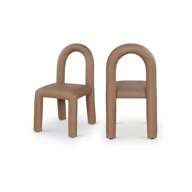 Sedia da pranzo Amari in pelle vegana, set da 2
