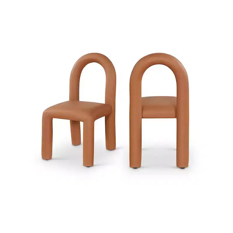 Sedia da pranzo Amari in pelle vegana, set da 2