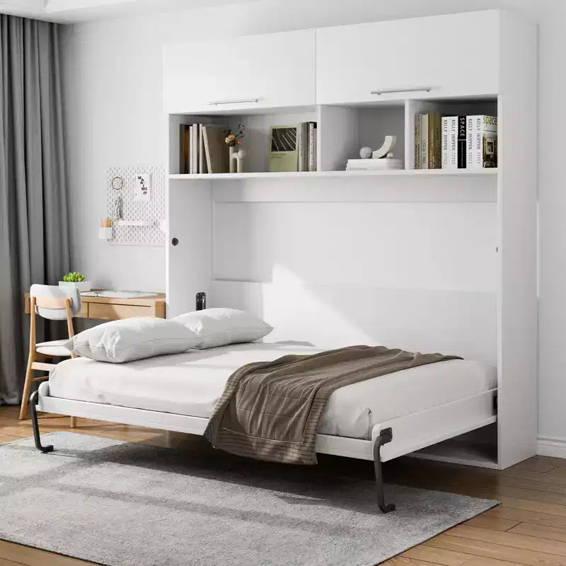 Kit letto a scomparsa VEVOR, Queen Size, Kit hardware meccanico per letto a muro Deluxe fai da te, Supporto per telaio letto resistente con leva pneumatica, Letto pieghevole, Nero