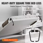 Kit letto a scomparsa VEVOR, Queen Size, Kit hardware meccanico per letto a muro Deluxe fai da te, Supporto per telaio letto resistente con leva pneumatica, Letto pieghevole, Nero