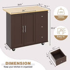 Carrello da Cucina Movibile Celebalcony da 39,8" W, Armadio Utilità con 3 Cassetti, 2 Ante, Portasciugamani per Sala da Pranzo
