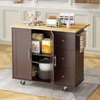 Carrello da Cucina Movibile Celebalcony da 39,8" W, Armadio Utilità con 3 Cassetti, 2 Ante, Portasciugamani per Sala da Pranzo