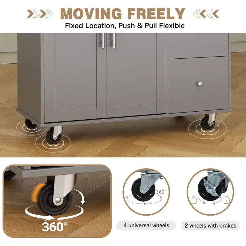 Carrello da Cucina Movibile Celebalcony da 39,8" W, Armadio Utilità con 3 Cassetti, 2 Ante, Portasciugamani per Sala da Pranzo
