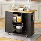 Carrello da Cucina Movibile Celebalcony da 39,8" W, Armadio Utilità con 3 Cassetti, 2 Ante, Portasciugamani per Sala da Pranzo