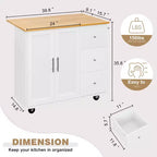 Carrello da Cucina Movibile Celebalcony da 39,8" W, Armadio Utilità con 3 Cassetti, 2 Ante, Portasciugamani per Sala da Pranzo