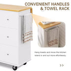 Carrello da Cucina Movibile Celebalcony da 39,8" W, Armadio Utilità con 3 Cassetti, 2 Ante, Portasciugamani per Sala da Pranzo