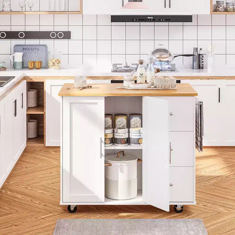 Carrello da Cucina Movibile Celebalcony da 39,8" W, Armadio Utilità con 3 Cassetti, 2 Ante, Portasciugamani per Sala da Pranzo