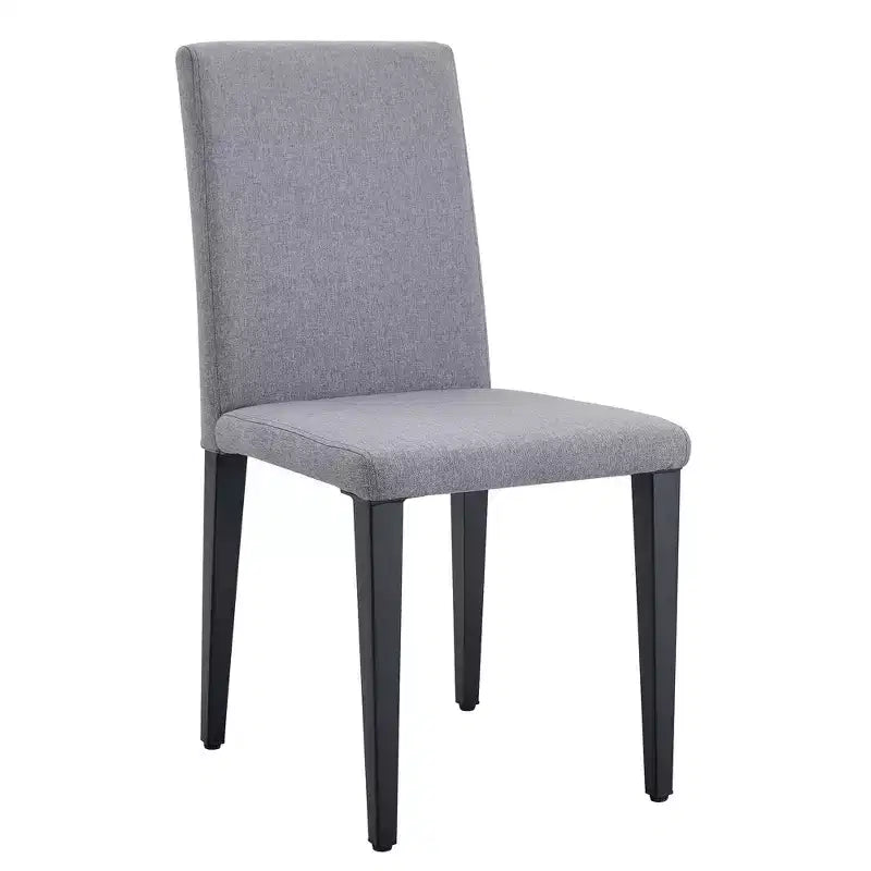 Set di 4 sedie da pranzo imbottite con gambe in metallo, moderno minimalista grigio