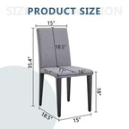 Set di 4 sedie da pranzo imbottite con gambe in metallo, moderno minimalista grigio