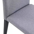 Set di 4 sedie da pranzo imbottite con gambe in metallo, moderno minimalista grigio