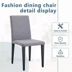 Set di 4 sedie da pranzo imbottite con gambe in metallo, moderno minimalista grigio