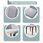 Set di 4 sedie da pranzo imbottite con gambe in metallo, moderno minimalista grigio