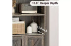 Libreria alta 181 cm, libreria stile rustico con ante e ripiani aperti, libreria autoportante a 6 livelli in legno per soggiorno, camera da letto, ufficio