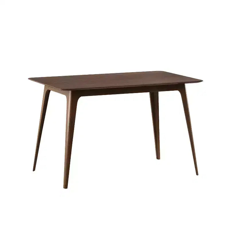 Tavolo da pranzo moderno da 120 cm con gambe in legno di caucciù, Tavolo da cucina con design minimalista, Tavolino per soggiorno, Sala da pranzo