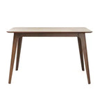 Tavolo da pranzo moderno da 120 cm con gambe in legno di caucciù, Tavolo da cucina con design minimalista, Tavolino per soggiorno, Sala da pranzo