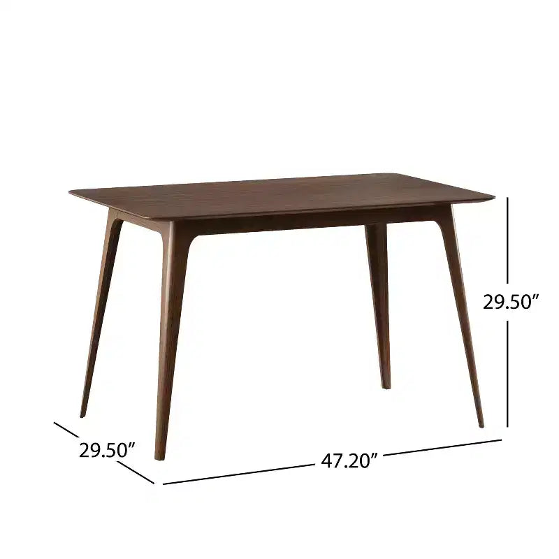 Tavolo da pranzo moderno da 120 cm con gambe in legno di caucciù, Tavolo da cucina con design minimalista, Tavolino per soggiorno, Sala da pranzo