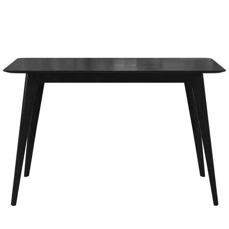 Tavolo da pranzo moderno da 120 cm con gambe in legno di caucciù, Tavolo da cucina con design minimalista, Tavolino per soggiorno, Sala da pranzo