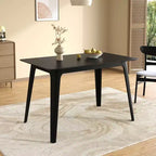 Tavolo da pranzo moderno da 120 cm con gambe in legno di caucciù, Tavolo da cucina con design minimalista, Tavolino per soggiorno, Sala da pranzo