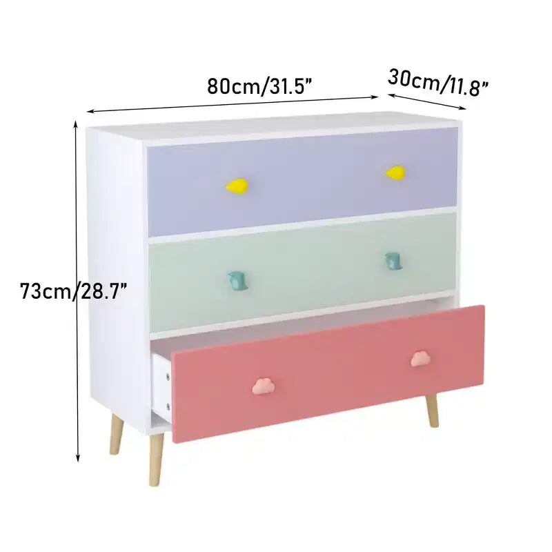Comodini moderni con cassetti dal design colorato, cassettiere in legno per bambini, cassettiere per camera da letto, cameretta per bambini