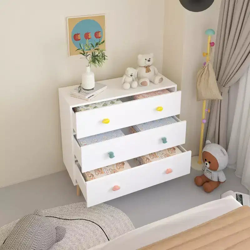 Comodini moderni con cassetti dal design colorato, cassettiere in legno per bambini, cassettiere per camera da letto, cameretta per bambini