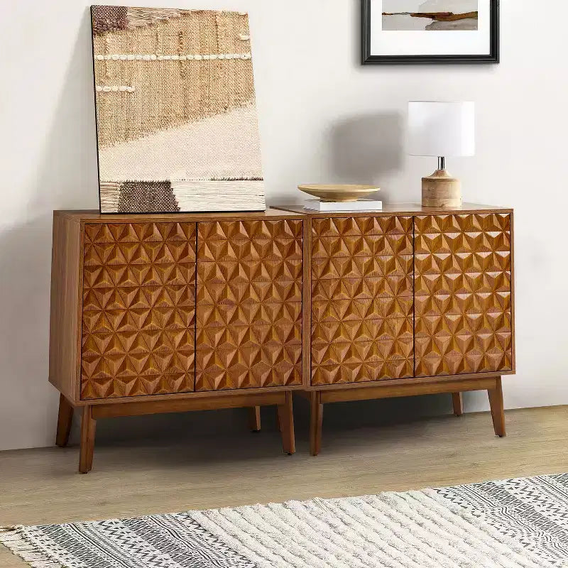 Mobiletto multiuso alto a 2 ante Lorenz 30 con ripiani regolabili, set da 2|ARTFUL LIVING DESIGNS-NOCE