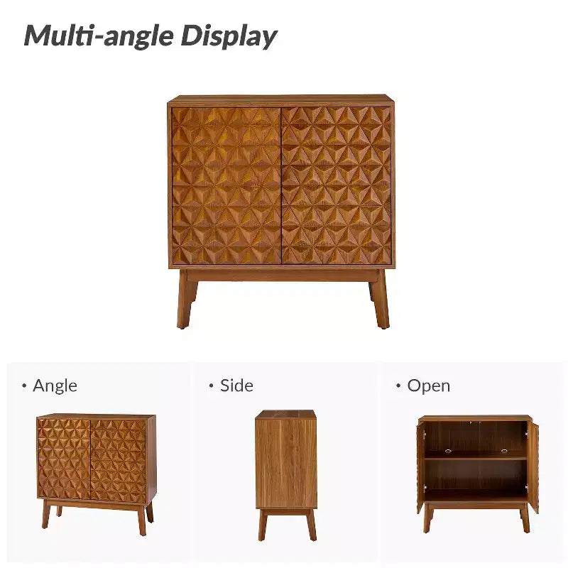 Mobiletto multiuso alto a 2 ante Lorenz 30 con ripiani regolabili, set da 2|ARTFUL LIVING DESIGNS-NOCE