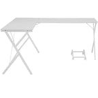 Scrivania a L Minimalista 62IN con Gambe Incrociate, Scrivania per Computer con Ampio Piano di Lavoro, Scrivania per Camera da Letto, Soggiorno, Ufficio