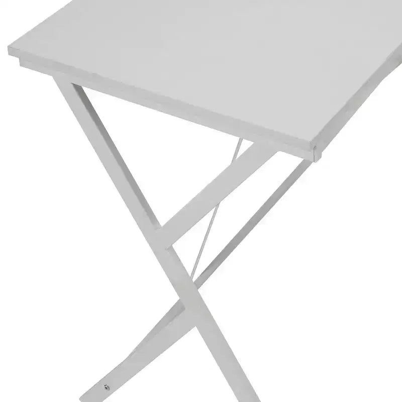 Scrivania a L Minimalista 62IN con Gambe Incrociate, Scrivania per Computer con Ampio Piano di Lavoro, Scrivania per Camera da Letto, Soggiorno, Ufficio