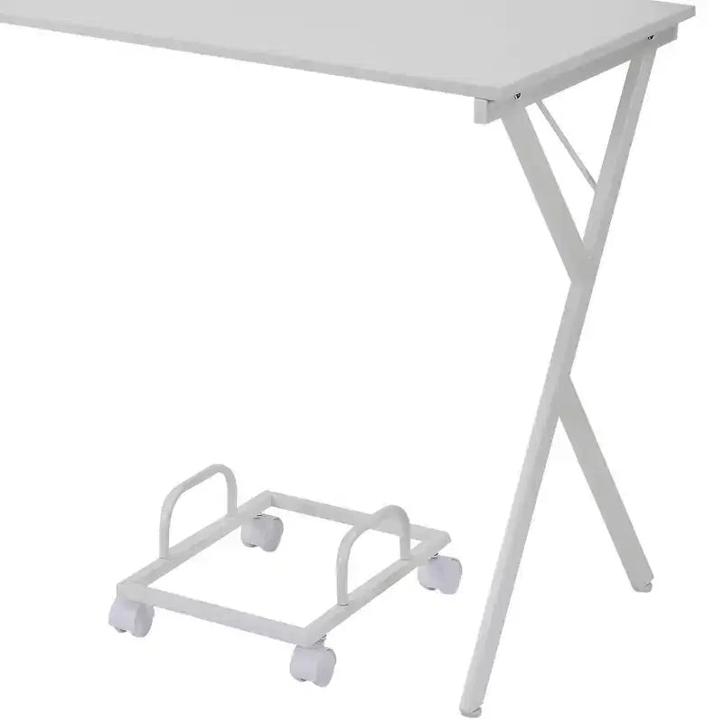 Scrivania a L Minimalista 62IN con Gambe Incrociate, Scrivania per Computer con Ampio Piano di Lavoro, Scrivania per Camera da Letto, Soggiorno, Ufficio