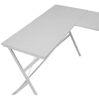 Scrivania a L Minimalista 62IN con Gambe Incrociate, Scrivania per Computer con Ampio Piano di Lavoro, Scrivania per Camera da Letto, Soggiorno, Ufficio