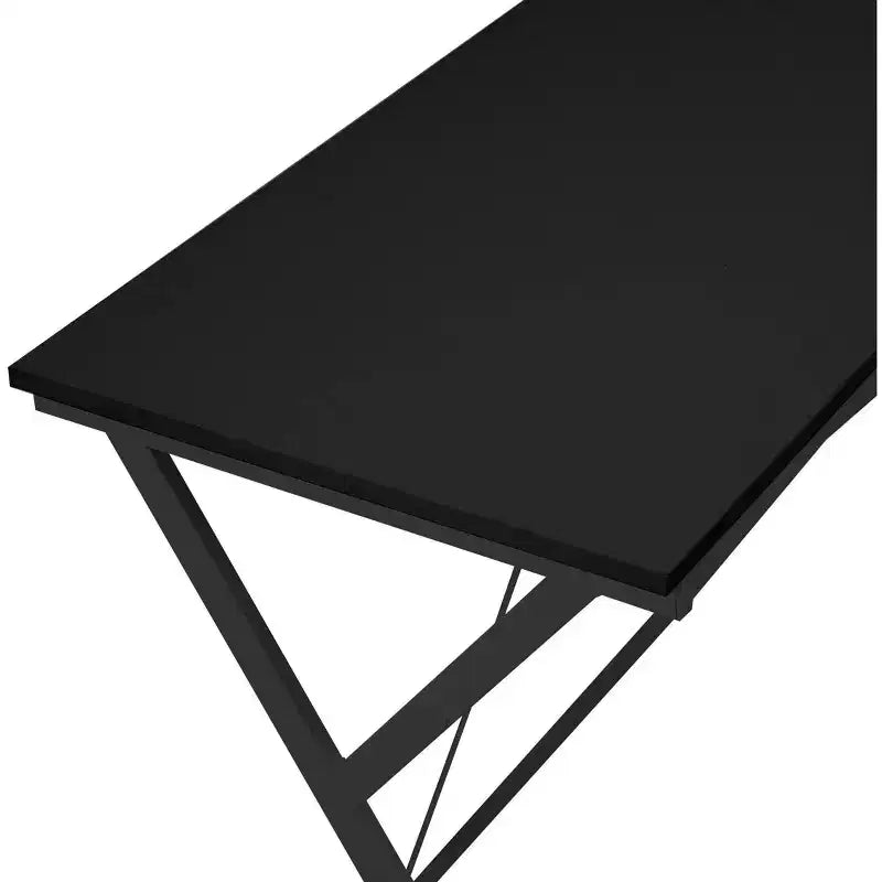Scrivania a L Minimalista 62IN con Gambe Incrociate, Scrivania per Computer con Ampio Piano di Lavoro, Scrivania per Camera da Letto, Soggiorno, Ufficio