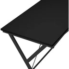 Scrivania a L Minimalista 62IN con Gambe Incrociate, Scrivania per Computer con Ampio Piano di Lavoro, Scrivania per Camera da Letto, Soggiorno, Ufficio