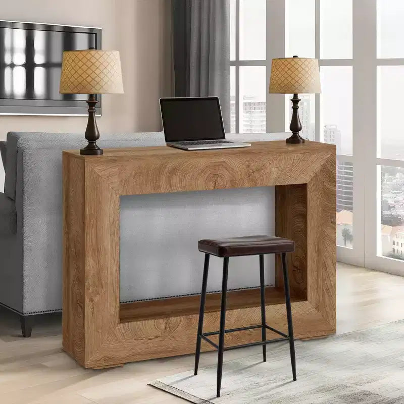 Tavolo consolle da fattoria 47 - Tavolo da divano rustico con ripiani aperti per soggiorno/ingresso/camera da letto