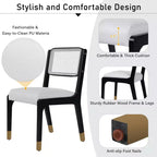 Set di 2 sedie da pranzo, sedie d'accento moderne in stile rustico con schienale in rattan e gambe in legno di gomma - ModernLuxe