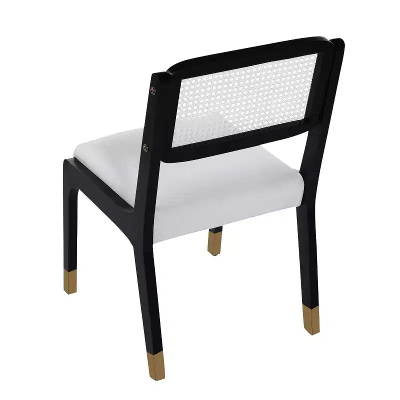 Set di 2 sedie da pranzo, sedie d'accento moderne in stile rustico con schienale in rattan e gambe in legno di gomma - ModernLuxe
