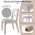 Set di 2 sedie da pranzo, sedie d'accento moderne in stile rustico con schienale in rattan e gambe in legno di gomma - ModernLuxe